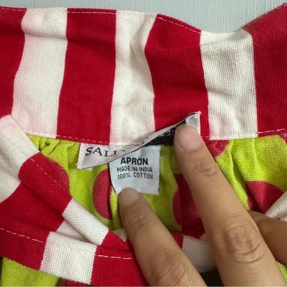 Sally Russell Vibrant Polka Dot and Stripe Apron Size XS - Picture 4 of 5